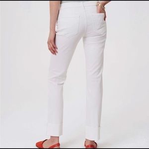 Loft WHITE Modern Straight raw hem jeans